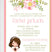 First holy communion invitation for girls with floral pink design