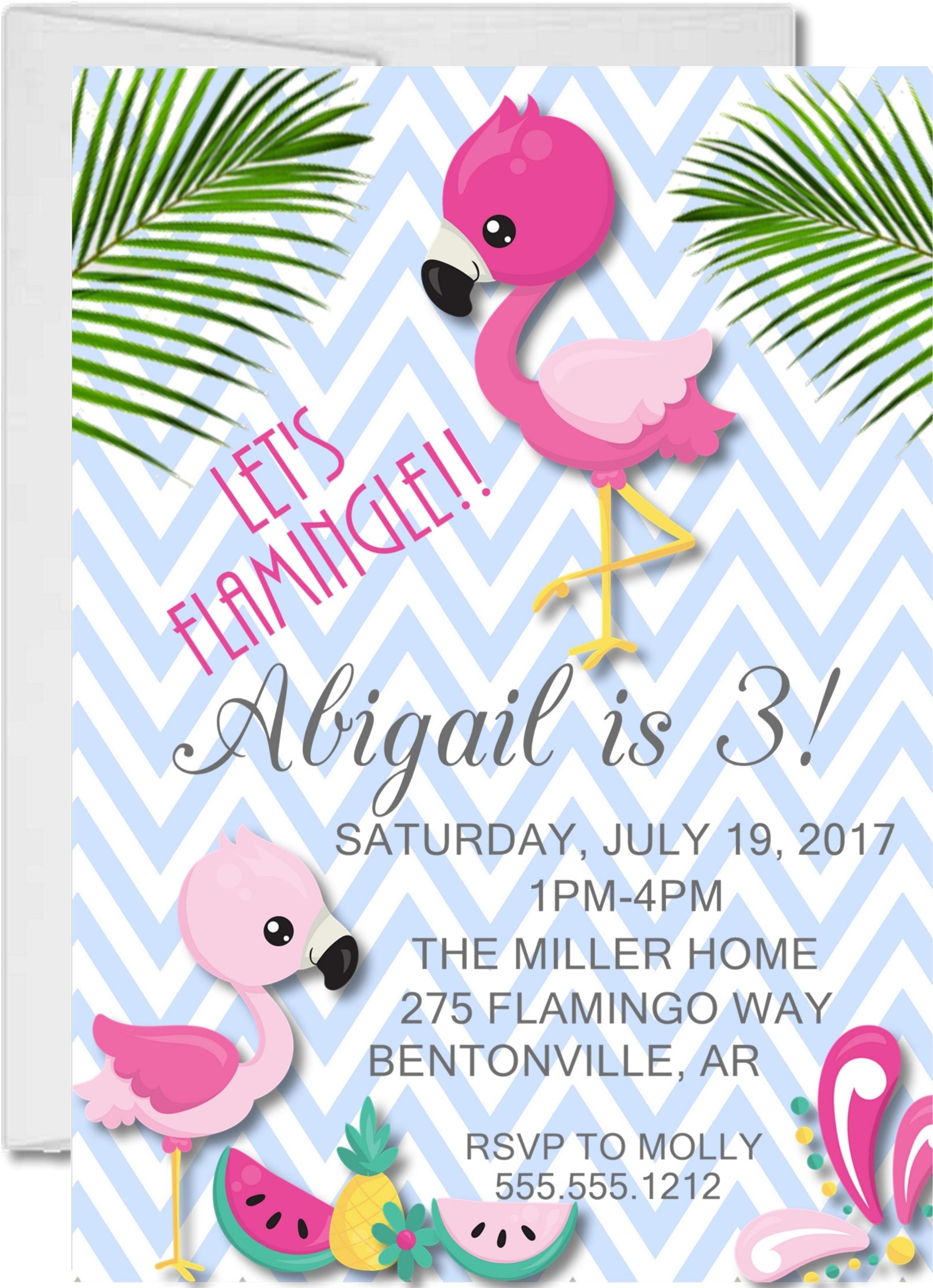 Flamingo Birthday Party Invitations