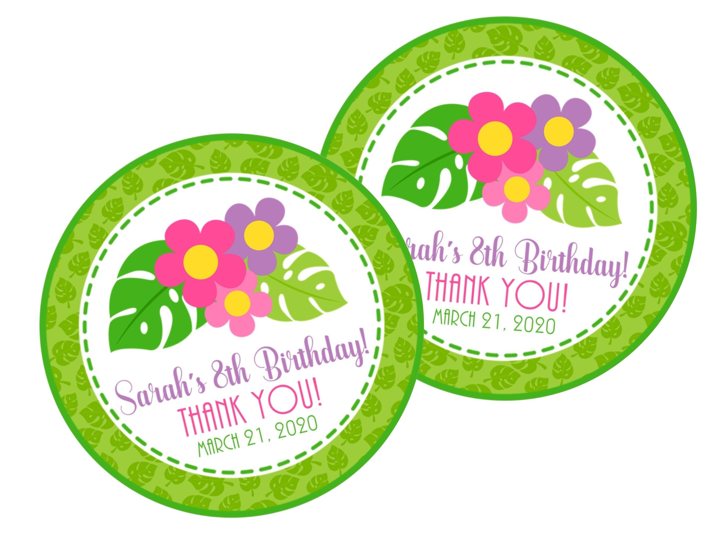 Floral Birthday Party Stickers
