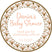 Floral deer antler baby shower sticker with rustic woodland design