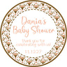 Floral deer antler baby shower sticker with rustic woodland design