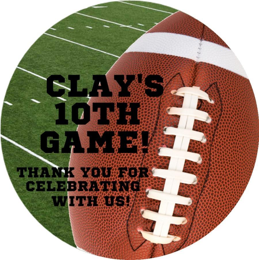 Football Birthday Party Stickers