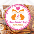 Fox Valentine sticker kissing