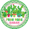 Free hugs cactus party sticker labels