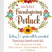 Friendsgiving potluck invitation with warm autumn floral wreath design