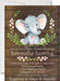 GIrls Rustic Elephant Baby Shower Invitations