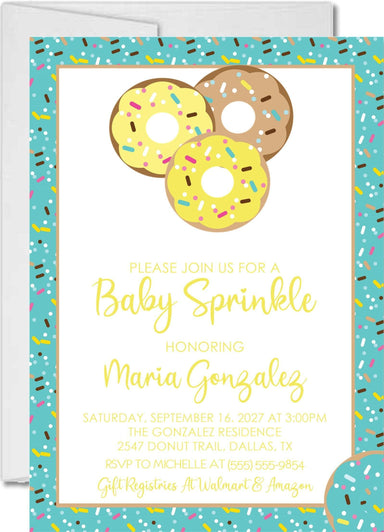 Gender Neutral Donut Baby Sprinkle Invitations