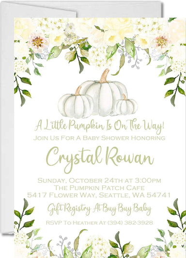 Gender Neutral Fall Pumpkin Fall Baby Shower Invitations
