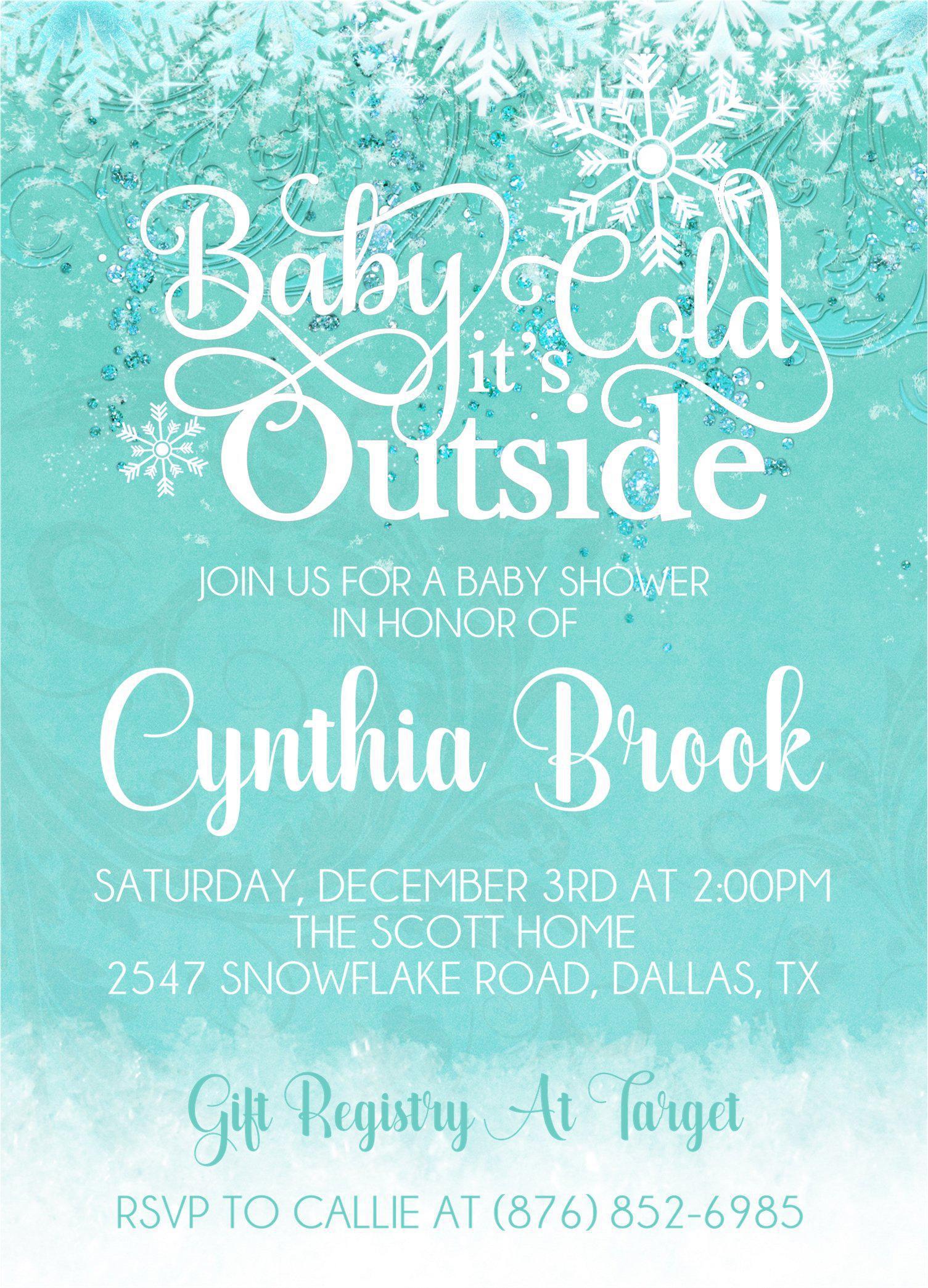 Gender Neutral Winter Wonderland Baby Shower Invitations