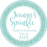 Gender neutral sprinkle baby shower labels