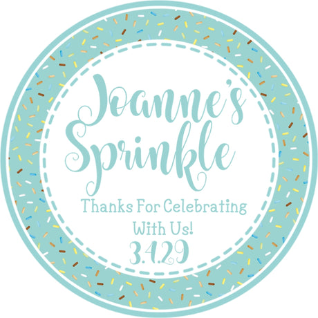 Gender neutral sprinkle baby shower labels