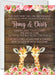 Girl Twins Safari Giraffe Baby Shower Invitations