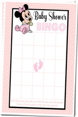 Pink mouse baby shower bingo printable PDF