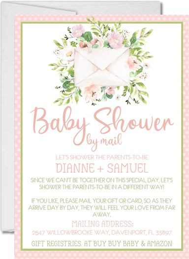 Girls Baby Shower By Mail Invitations