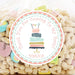 Girls Cake Birthday Party Stickers