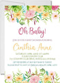 Girls Colorful Floral Baby Shower Invitations