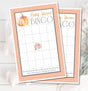 Girls Fall Pumpkin Baby Shower Bingo Cards