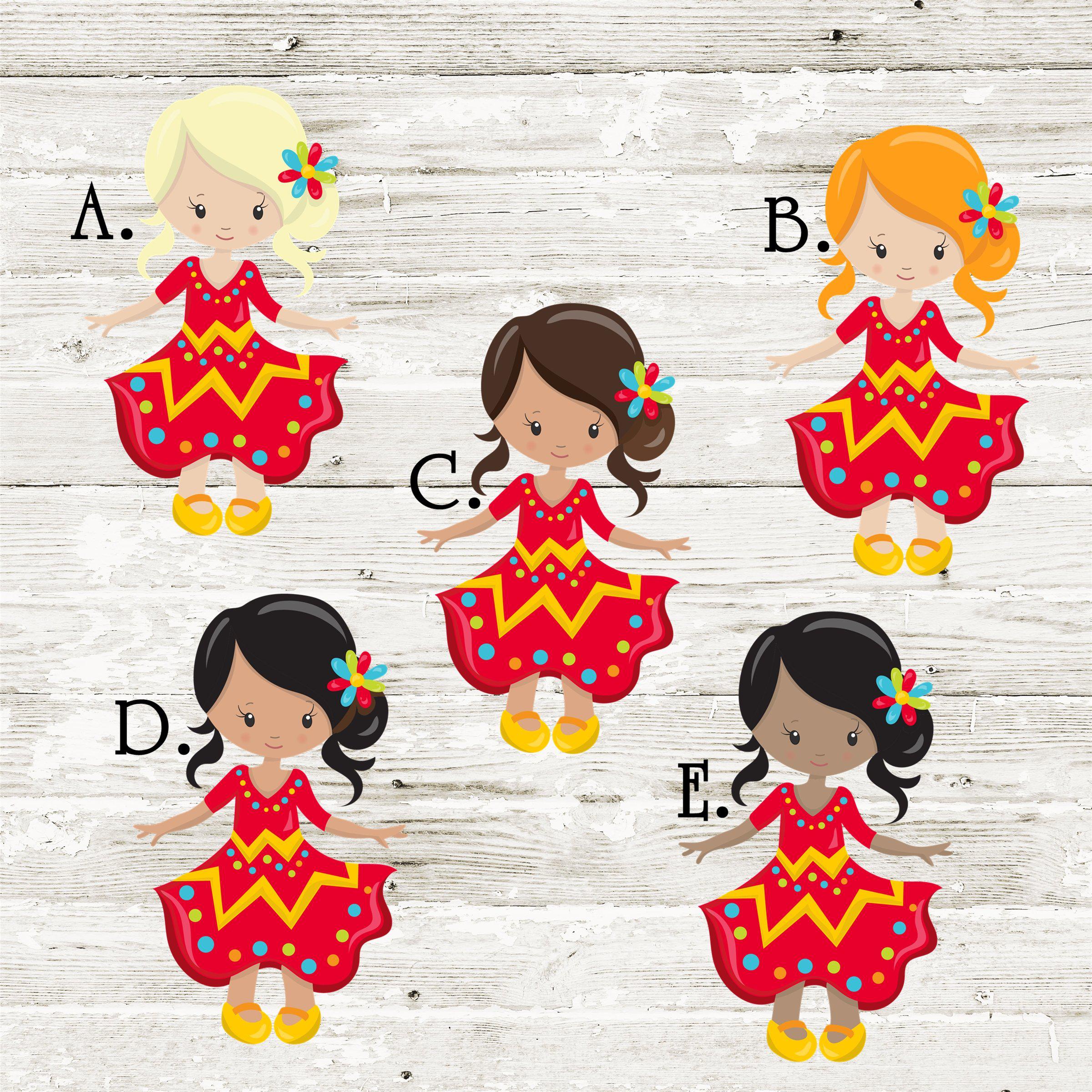 Girls Fiesta Birthday Party Stickers Or Favor Tags
