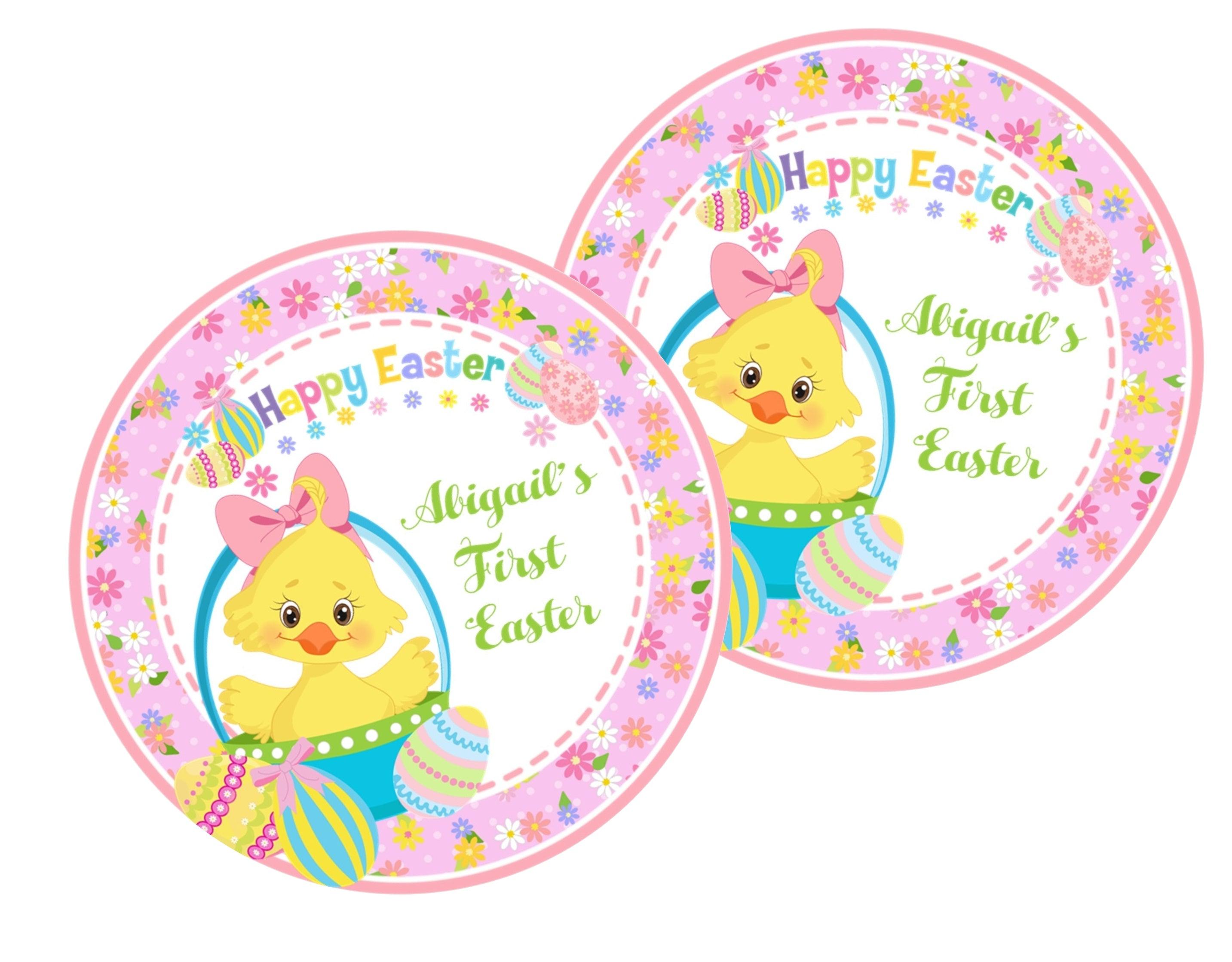 Girls First Easter Stickers Or Favor Tags