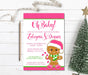 Girls Gingerbread Christmas Baby Shower Invitations