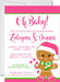 Girls Gingerbread Christmas Baby Shower Invitations