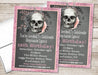 Girls Gothic Halloween Birthday Party Invitations