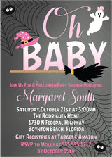 Girls Halloween Baby Shower Invitations