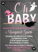 Girls Halloween Baby Shower Invitations