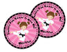 Girls Karate Birthday Party Stickers