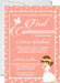 Girls Peach And White First Communion Invitations