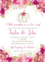 Girls Pink & Gold Pumpkin Fall Baby Shower Invitations