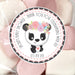 Girls Pink Panda Baby Shower Stickers