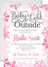Girls Pink Winter Snowflake Baby Shower Invitations