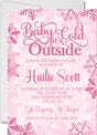 Girls Pink Winter Snowflake Baby Shower Invitations