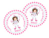 Girls Space Birthday Party Stickers