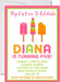 Girls Summer Popsicle Birthday Party Invitations