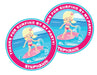 Girls Surfing Birthday Party Stickers