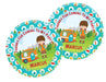 Girls or Boys Camping Birthday Party Stickers Or Favor Tags