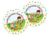 Girls or Boys Camping Birthday Party Stickers Or Favor Tags