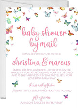 Girls baby shower by mail invitations butterfly floral design