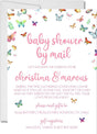Girls baby shower by mail invitations butterfly floral design