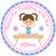 Girls blue pink gymnastics birthday stickers
