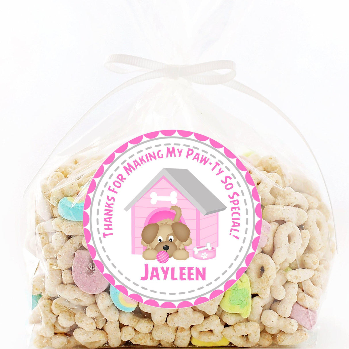 Girls dog party sticker