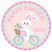 Girls happy easter bunny riding bike personalized sticker