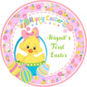 Girls happy easter sticker label