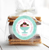 Girls mint birthday stickers