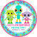 Girls pastel robot thank you birthday sticker
