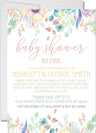 Girls pastel wildflower baby shower by mail invitation cards