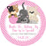 Girls pink cat birthday stickers