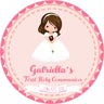 Girls pink communion favor sticker